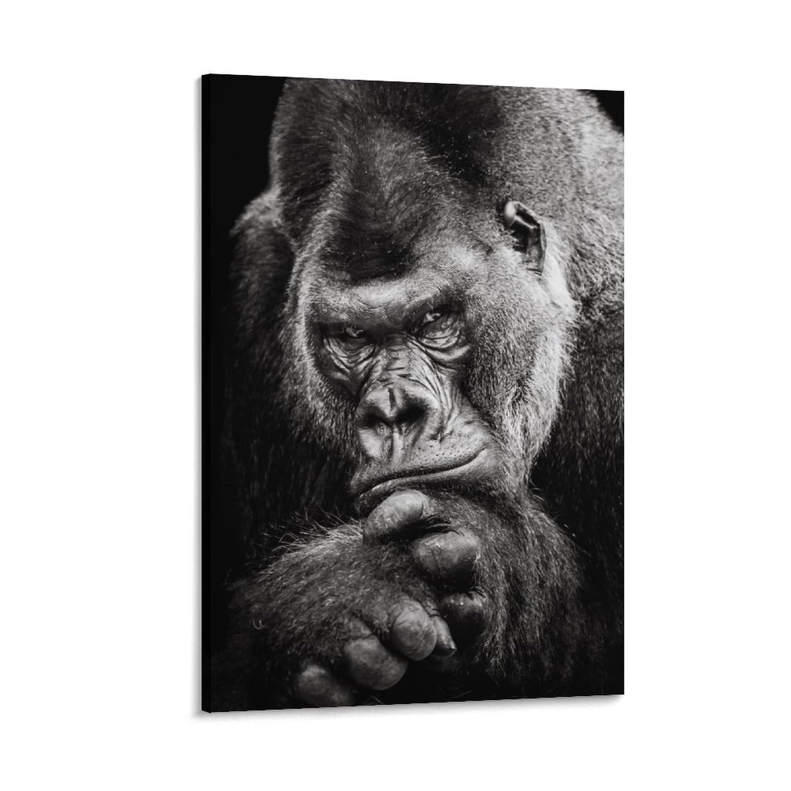 Amazon.co.jp: ブラックシンキングゴリラポスターとプリント動物の絵